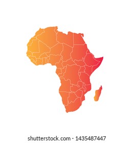 Africa map mainland vector illustration 