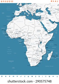 Africa - map and navigation labels - illustration
