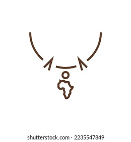 africa map necklace vector icon tradition