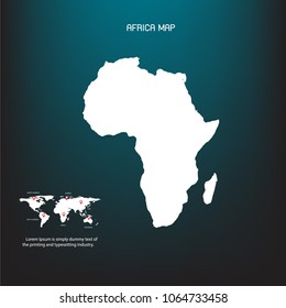 Africa map on blue gradient background. Creative concept for education, layout, workflow, web design, education, information or presentation and other. Vector eps10.