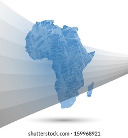 Africa map on a gray background vector