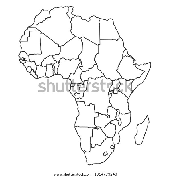 Africa Map Outline Stock Vector (Royalty Free) 1314773243