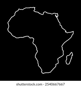 Africa map outline. Black and white concept. vector illustration.