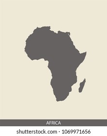 Africa map outline vector illustration in gray background