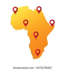 Africa map pin location vector illustration