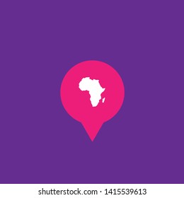 Africa map and map pin. Africa map logo