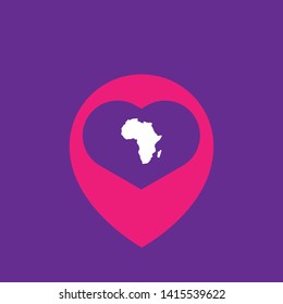 Africa map and map pin. Africa map logo