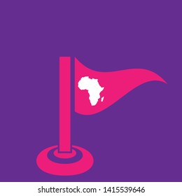 Africa map and map pin. Africa map logo