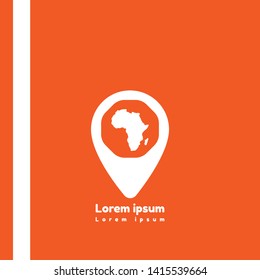 Africa map and map pin. Africa map logo