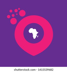 Africa map and map pin. Africa map logo