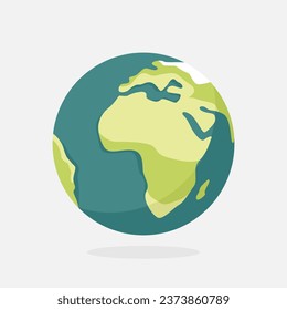 Africa Map, Planet Earth Flat Icon