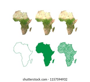 Africa Map - Set of geometric rumpled triangular low poly style graphic background , polygonal design for your . Vector illustration eps 10.