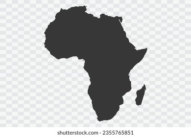 Africa Map Shadow Color on White Background quality files Png