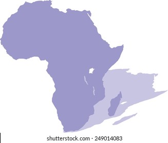 Africa Map Shadow Isolated On White Stock Vector (Royalty Free