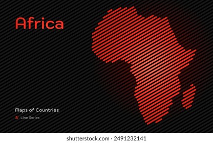 Africa map Shown in a line Pattern	
Continents vector maps series. 
