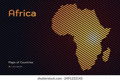 Africa map Shown in a line Pattern	
Continents vector maps series. 
