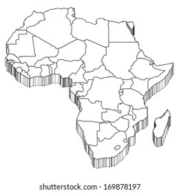 Africa map silhouette