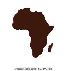 Africa map silhouette icon vector illustration graphic design