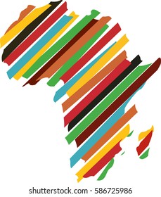 Africa map silhouette icon vector illustration graphic design. Abstract africa logo. Color Africa logo.