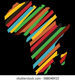 Africa map silhouette icon vector illustration graphic design. Abstract africa logo. Color Africa logo. 