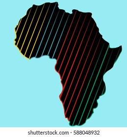 Africa map silhouette icon vector illustration graphic design. Abstract africa logo. Color Africa logo. 