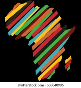 Africa map silhouette icon vector illustration graphic design. Abstract africa logo. Color Africa logo. 