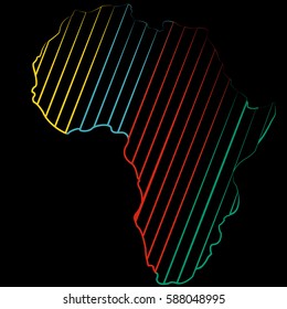 Africa map silhouette icon vector illustration graphic design. Abstract africa logo. Color Africa logo. 