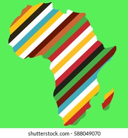 Africa map silhouette icon vector illustration graphic design. Abstract africa logo. Color Africa logo. 