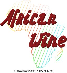 Africa map silhouette icon vector illustration graphic design. Abstract africa logo with text African wine