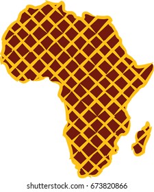 Africa map silhouette icon vector illustration graphic design. Abstract africa logo. Color Africa logo.