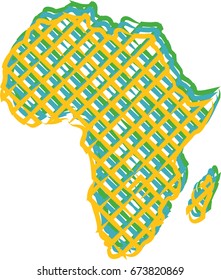Africa map silhouette icon vector illustration graphic design. Abstract africa logo. Color Africa logo.