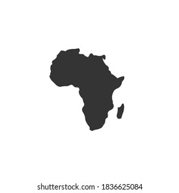 África mapea el vector de la silueta sobre un fondo blanco