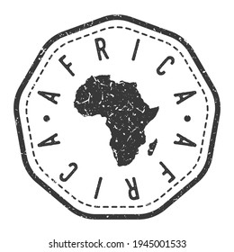 Africa Map Stamp Retro Postmark. Silhouette Postal Passport. Seal Round Vector Icon. Badge Vintage Postage Design.