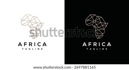 Africa map technology logo design template. digital technology african geometric design logo icon