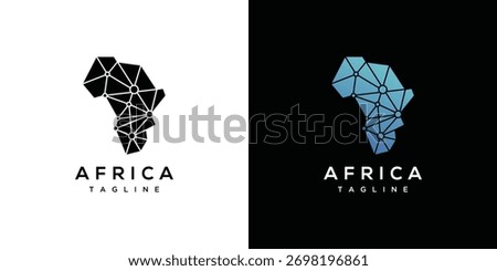 Africa map technology logo design template. digital technology african geometric design logo icon