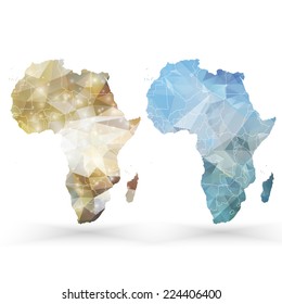 Africa map template, triangle design vector illustration.