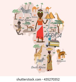 Africa map and travel