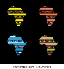 Diseño del patrón tribal Africa Map para ropa textil.