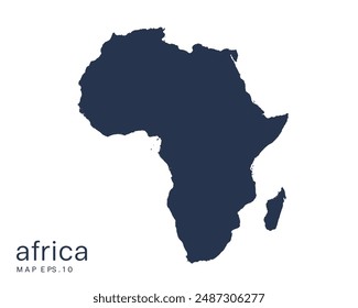 africa map vector, Abstract design vector illustration Eps 10. Navy color.High Detailed on white background.