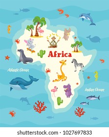 Africa map. Vector beautiful illustration.