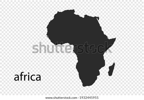 africa map vector, black color. isolated on\
transparent background