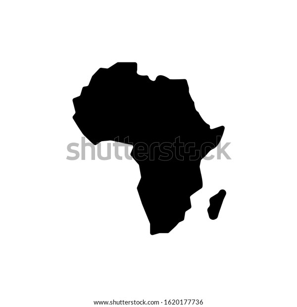 Africa Map Vector Black Icon Silhouette Stock Vector Royalty Free 1620177736 4102