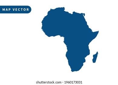 vector de mapa de áfrica, color azul. sobre fondo blanco. vector eps 10.