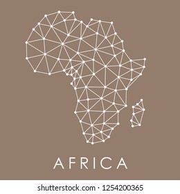 Africa map vector - connected dots simple illustration.