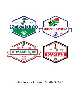 Vector de mapas de África, logotipo de país