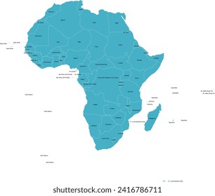 Africa map vector with country names