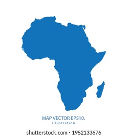 vector de mapa de áfrica EPS10 color azul. sobre fondo blanco.