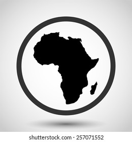 Africa Map Vector Icon - Black Illustration