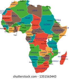 Africa Map Vector Illustration Stock Vector (Royalty Free) 1351563443 ...