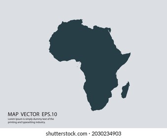 africa map vector, isolated on gray background 